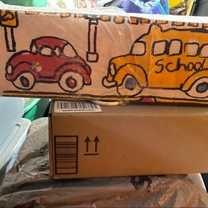 NIP by The Hamper Collection for Kids Laundry/toy storage school bus & cars